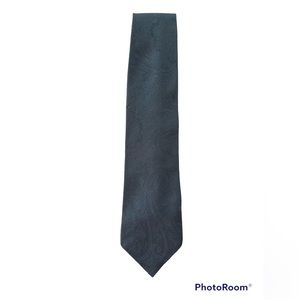 Sazzari - Navy Made in Italy Silk Necktie. Embedded paisley print.